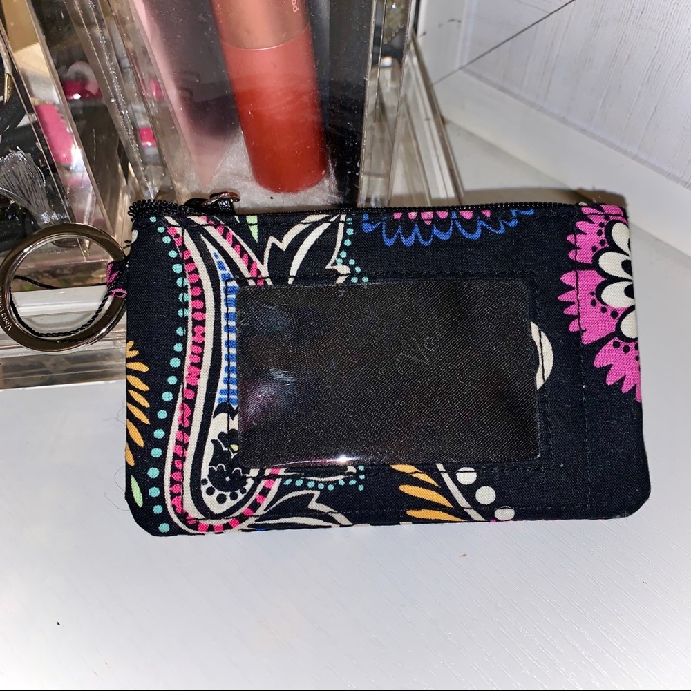 Vera Bradley ZIP ID Case Clip Keychain Wallet
